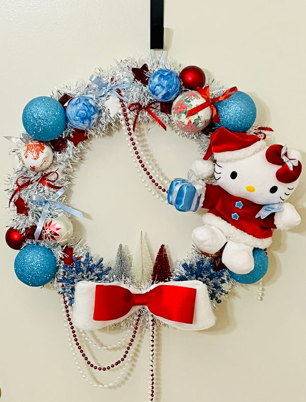 Hello Kitty-Vintage 90s Holiday Wreath