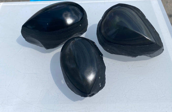 Natural Rainbow Obsidian Half Polish Free Form