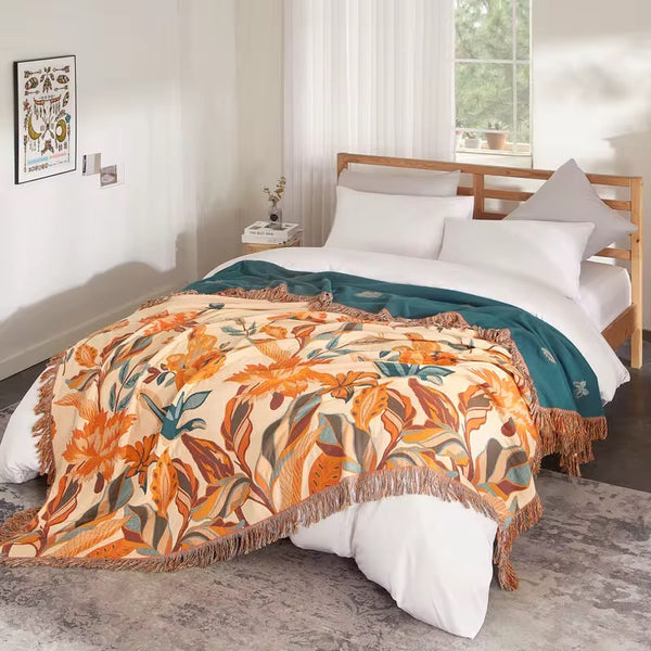 Blanket-Quilted Jacquard Boho 100% Organic Cotton