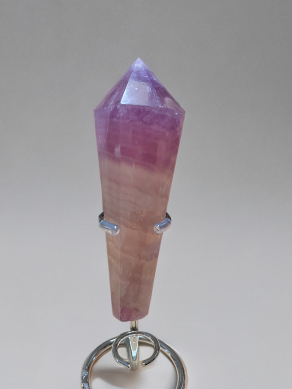 Natural Magenta Fluorite Scepter w Stand