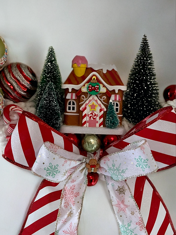 Gingerbread Candy Land-Handmade Holiday Wreath