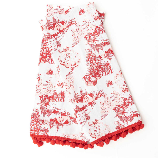 8 Oak Lane - Santa Toile Tassel Kitchen Towel Set
