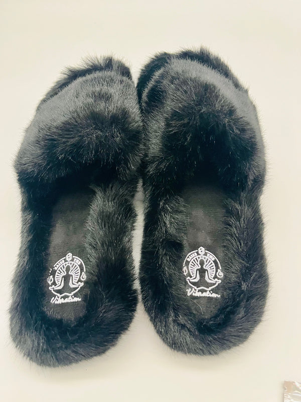 Faux Rabbit Fur-Indoor/Outdoor Slides