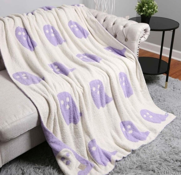 Blankets Fleece-Cozy Halloween Ghosts-Reversible