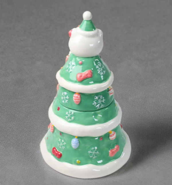 Hello Kitty Holiday Tree Cookie Jar-Blue Sky Clayworks