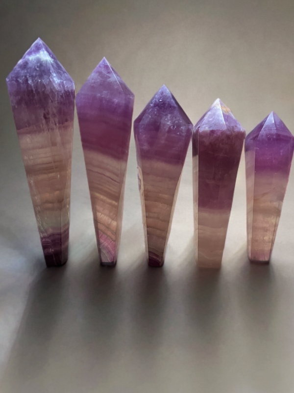 Natural Magenta Fluorite Scepter w Stand