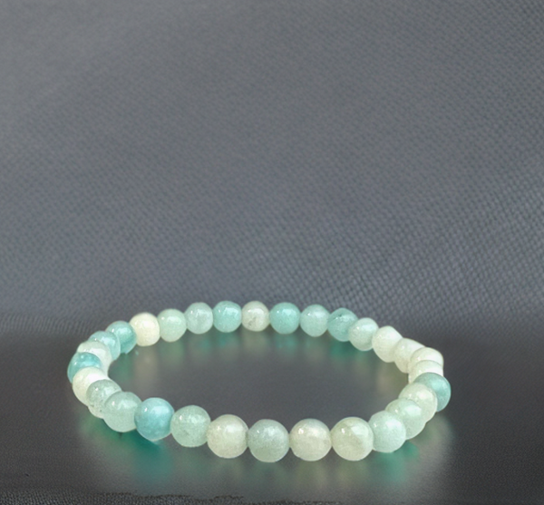 Natural Amazonite 6mm 7.5” Crystal Bracelet