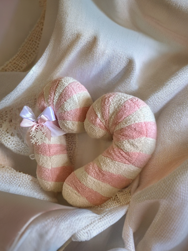 PINK Candy Cane Throw Pillows