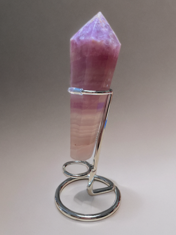 Natural Magenta Fluorite Scepter w Stand