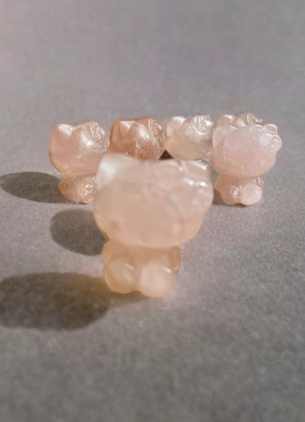 Hello Kitty-Natural Rose Quartz Crystal