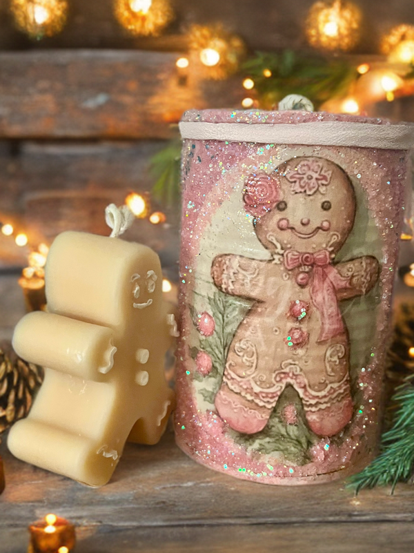 Handmade Vintage Style Holiday Art-Scented Candles