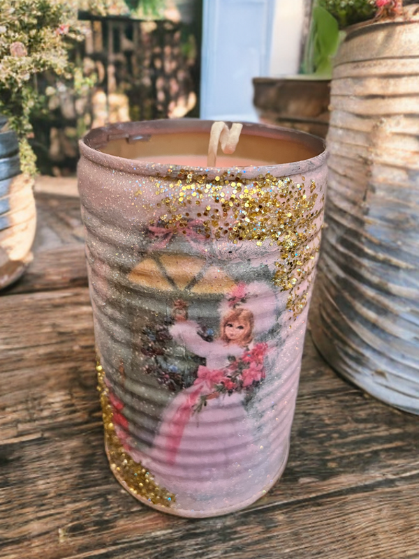 Handmade Vintage Style Holiday Art-Scented Candles