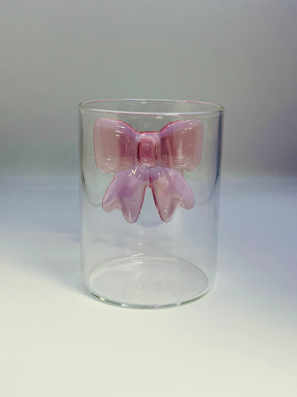 Pink Bow Glass Drinkware
