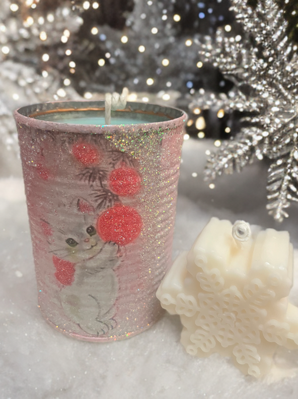 Handmade Vintage Style Holiday Art-Scented Candles