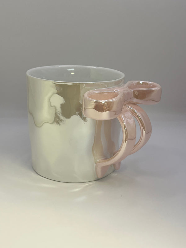 Ceramic Coquette Iridescent Bow Mug