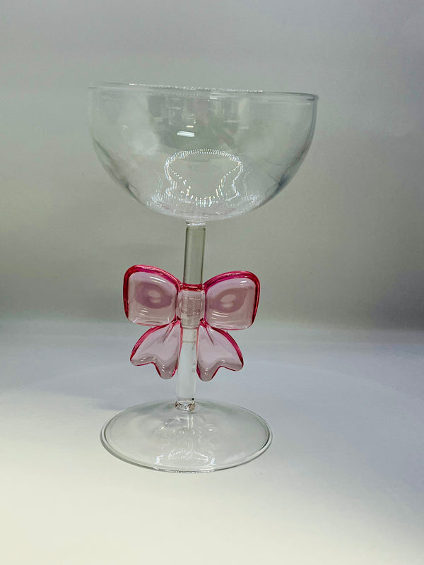 Pink Bow Glass Drinkware