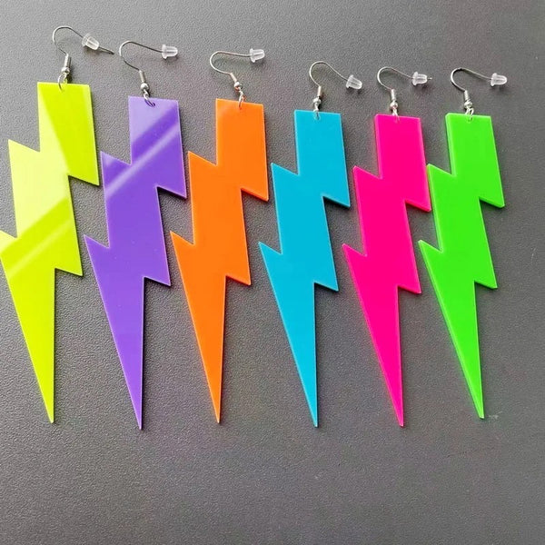 80’s Retro Lightening Bolt Earrings