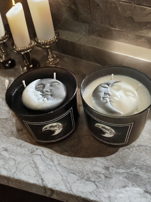 Moon Lilith Selene Clean Burn Scented Woodsy Vanilla Amber Candle Coconut Wax