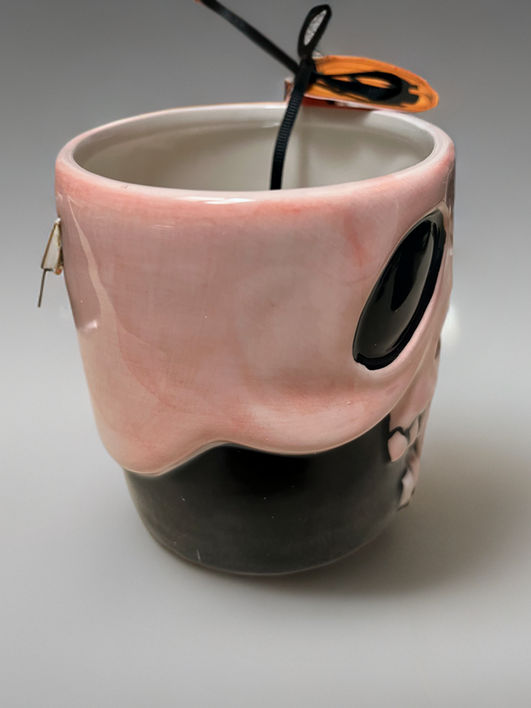 PINK SKULL FIG MUG-Blue Sky Clayworks