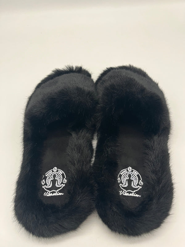 Faux Rabbit Fur-Indoor/Outdoor Slides