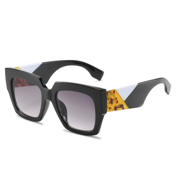 Sunglasses-Oversized Square Retro 80s Colorblock