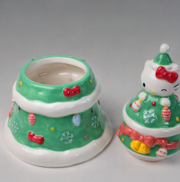 Hello Kitty Holiday Tree Cookie Jar-Blue Sky Clayworks