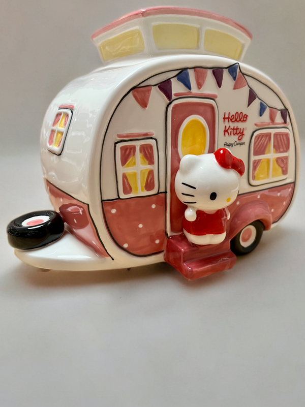 Hello Kitty Retro Camper Cookie Jar-Blue Sky Clayworks