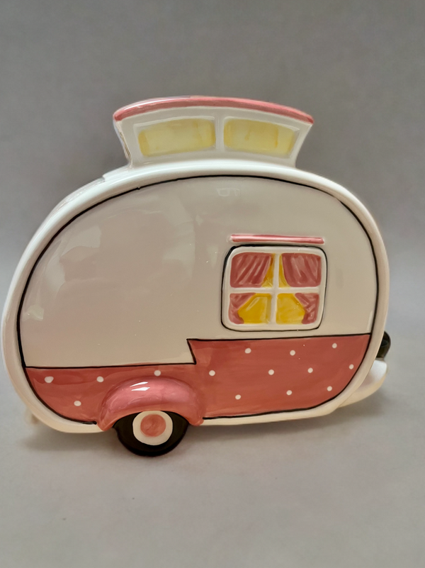 Hello Kitty Retro Camper Cookie Jar-Blue Sky Clayworks