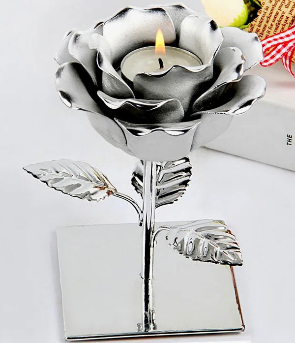 Rose Candle Holder-Handmade Iron and Ceramic