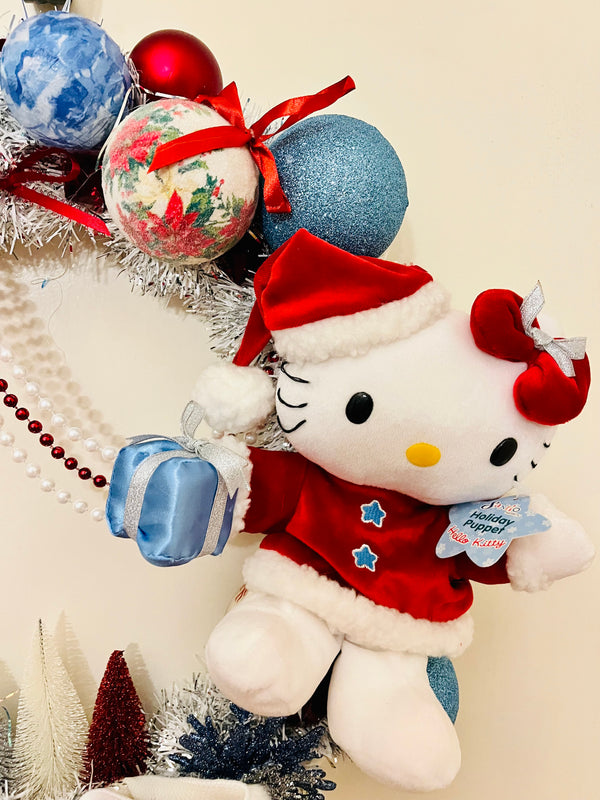 Hello Kitty-Vintage 90s Holiday Wreath