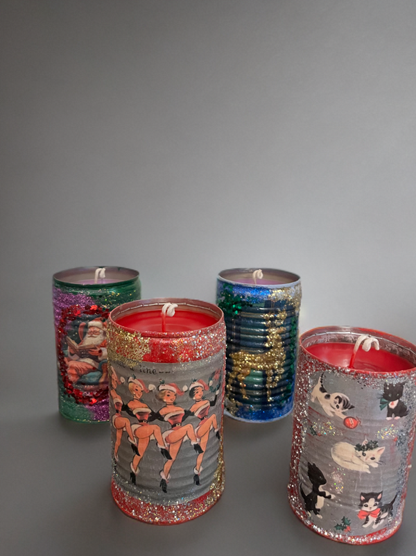 Handmade Vintage Style Holiday Art-Scented Candles