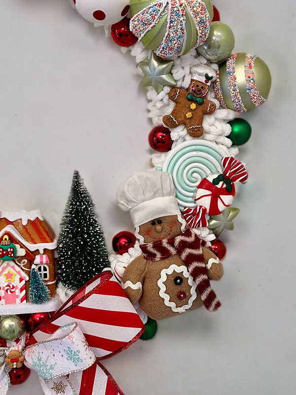 Gingerbread Candy Land-Handmade Holiday Wreath