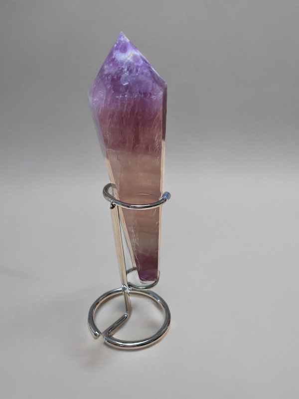 Natural Magenta Fluorite Scepter w Stand