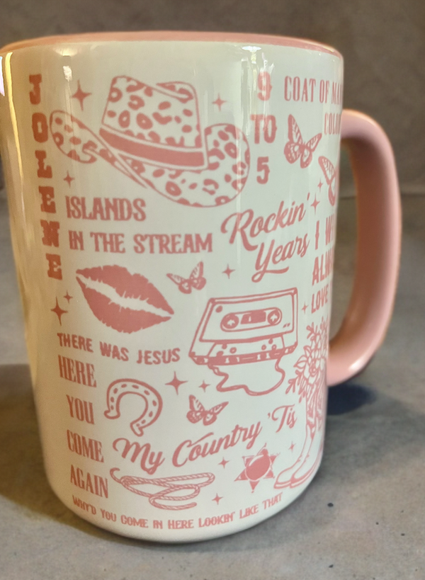 Dolly - Coffee Mug with Pink Handle