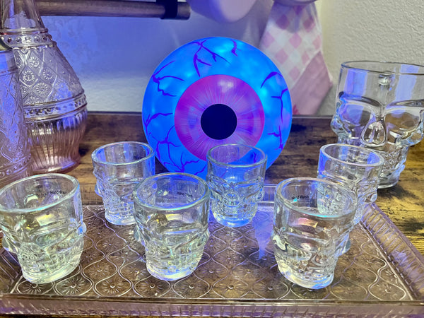 Godinger - Set of Six Luster Skull Shot Glasses