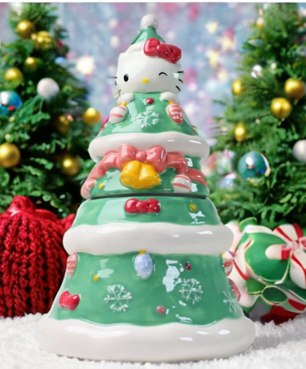 Hello Kitty Cookie Jar Christmas Tree Blue Sky Clayworks 