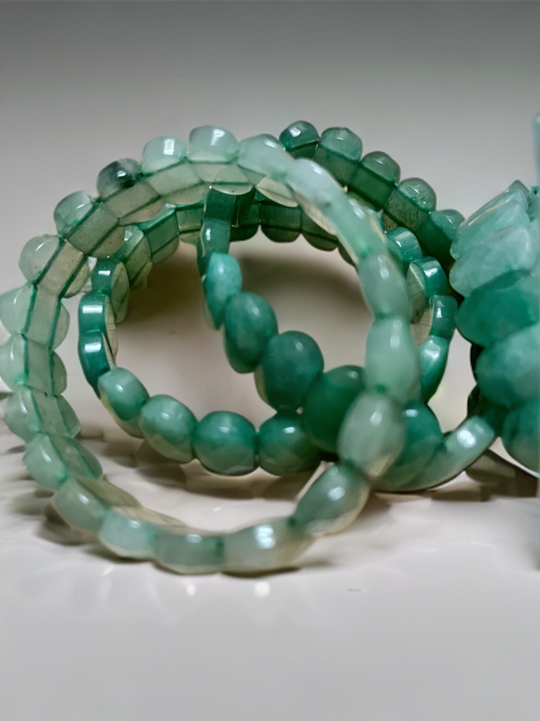 Natural Aventurine Faceted Stretch Bracelet 15mm