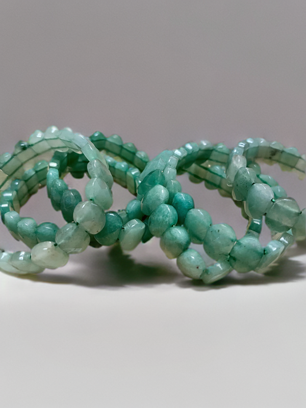 Natural Aventurine Faceted Stretch Bracelet 15mm