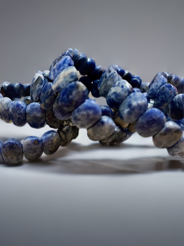 Natural Sodalite Faceted Stretch Bracelet