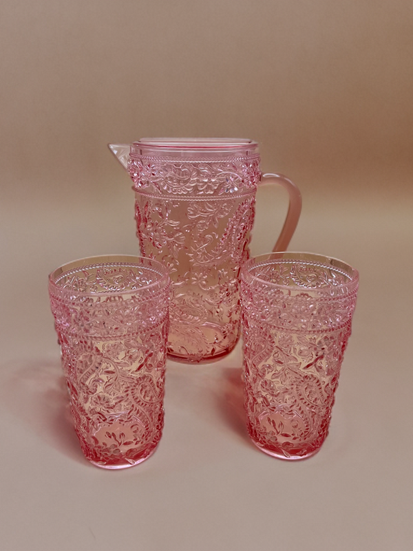 Paisley Acrylic Pitcher and Cups