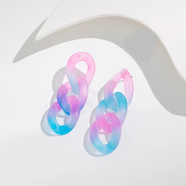 Earrings-Retro Acrylic Chain