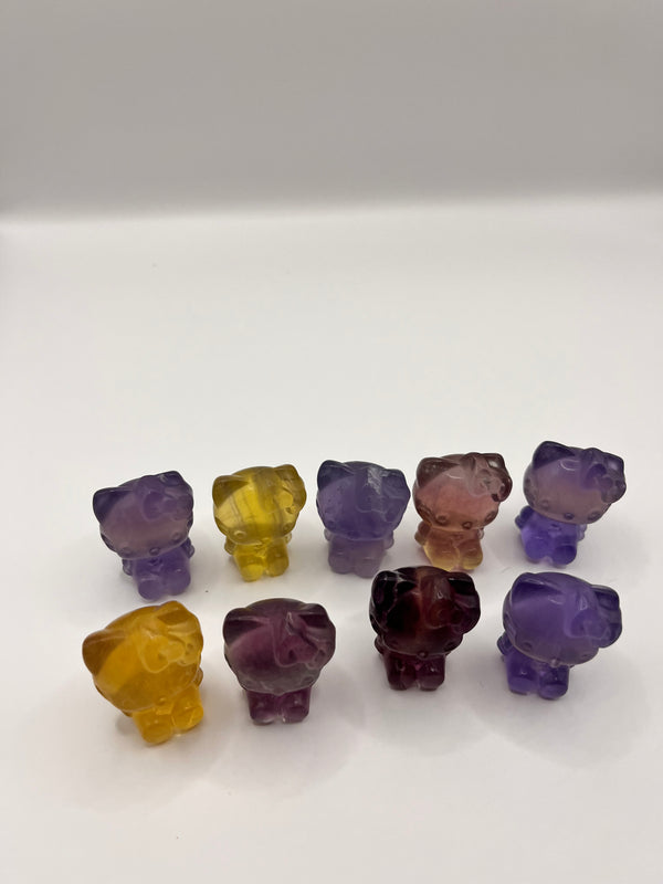 Natural Candy Fluorite Crystal-Hello Kitty-Healing Energy