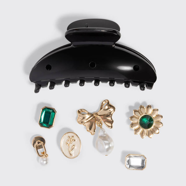 KITSCH - KitschPop™️ Curved Claw Clip 7pc Set Vintage - Black