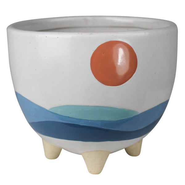 Seascape Cachepot, Ceramic Planter-Pot