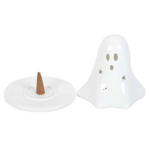 Halloween Ghost Tealight & Incense Cone Holder