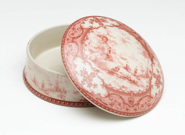 Pink & Cream Round Porcelain Box