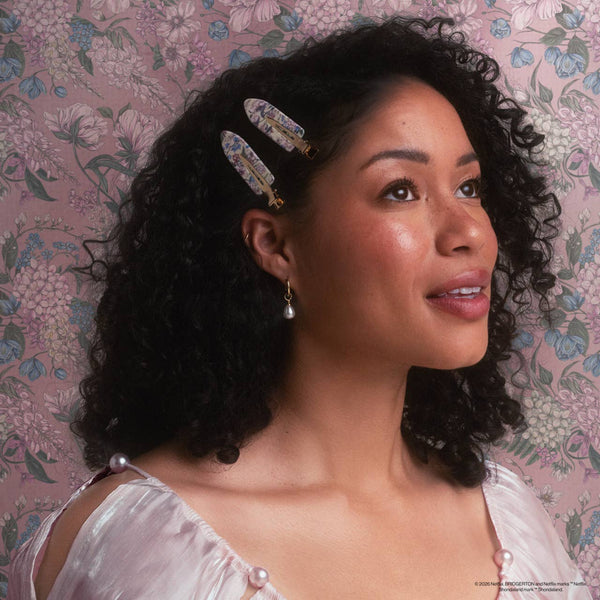 KITSCH - Bridgerton x Kitsch Creaseless Clips in Toile in Bloom