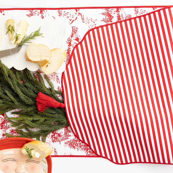 8 Oak Lane - Santa Toile Reversible Table Runner