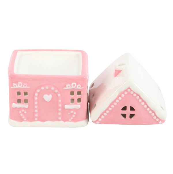 Pink Gingerbread House Christmas Oil Burner