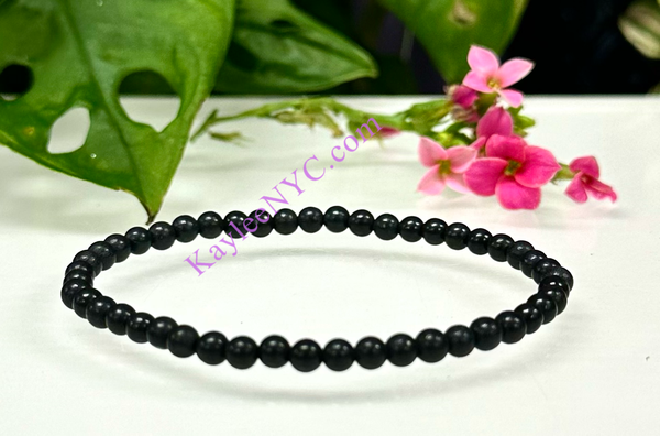 Natural Shungite 4mm 7.5” Stretch Bracelet